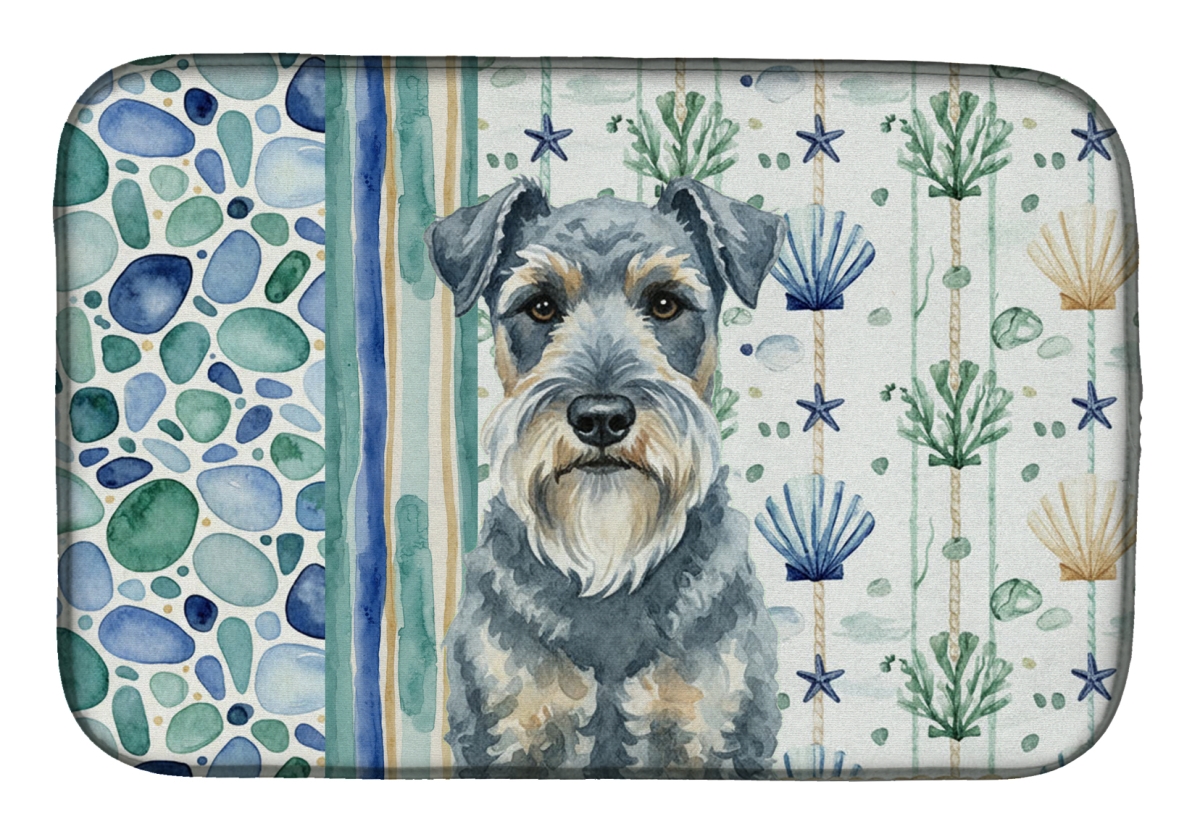 Picture of Carolines Treasures WDK7089DDM 21 x 14 in. Kerry Blue Terrier Coastal Sea Glass Dish Drying Mat