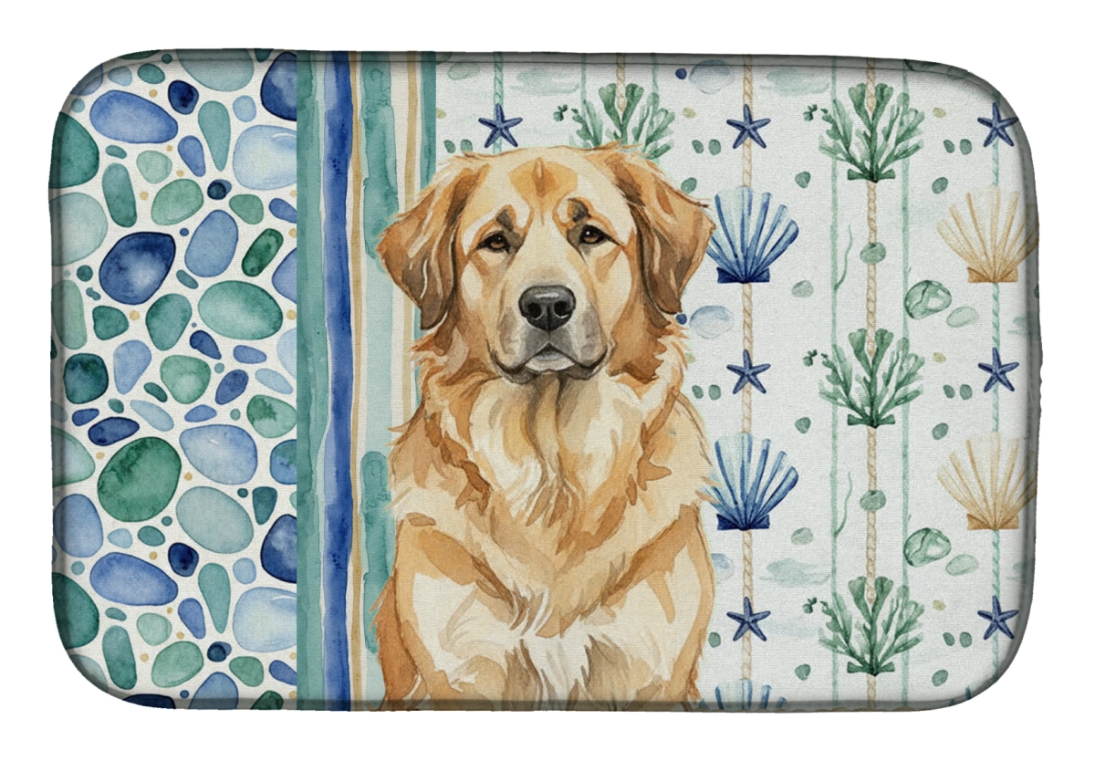 Picture of Carolines Treasures WDK7100DDM 21 x 14 in. Sandy Leonberger Coastal Sea Glass Dish Drying Mat