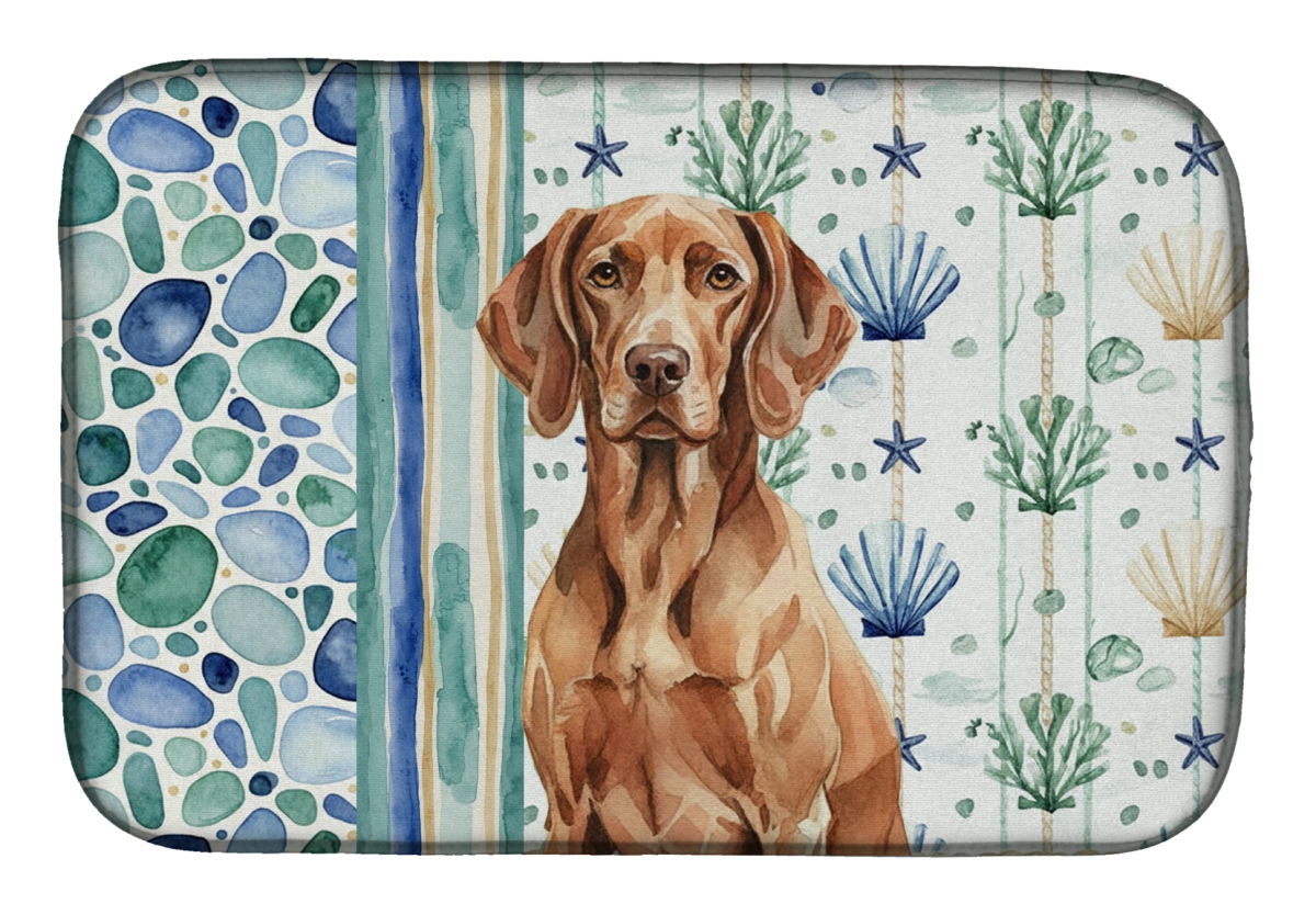 Picture of Carolines Treasures WDK7156DDM 21 x 14 in. Liver Pointer Coastal Sea Glass Dish Drying Mat