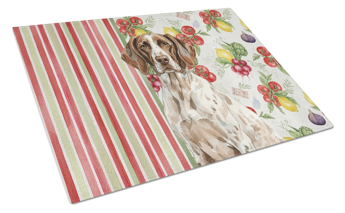 Picture of Carolines Treasures WDK8248LCB 11.25 x 15.25 in. German Shorthaired Pointer Vegetables Glass Cutting Board