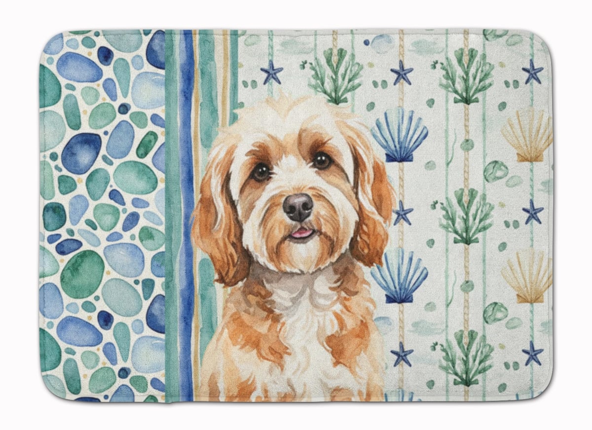 WDK6966RUG 19 x 27 in. Cavapoo Coastal Sea Glass Memory Foam Kitchen Mat