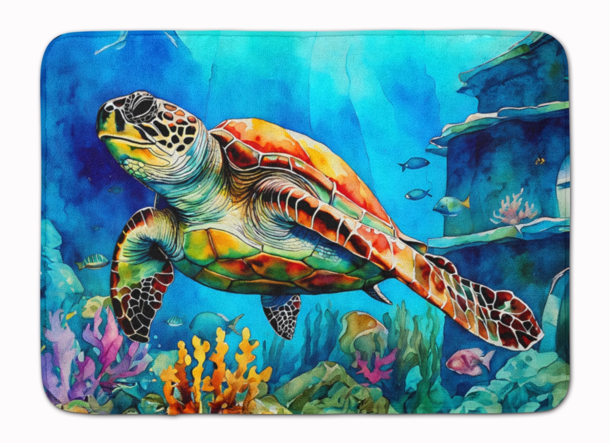 DAC2805RUG 19 x 27 in. Loggerhead Sea Turtle Memory Foam Kitchen Mat