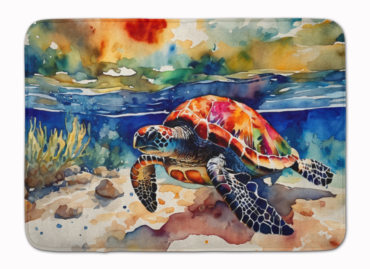 DAC2806RUG 19 x 27 in. Loggerhead Sea Turtle Memory Foam Kitchen Mat