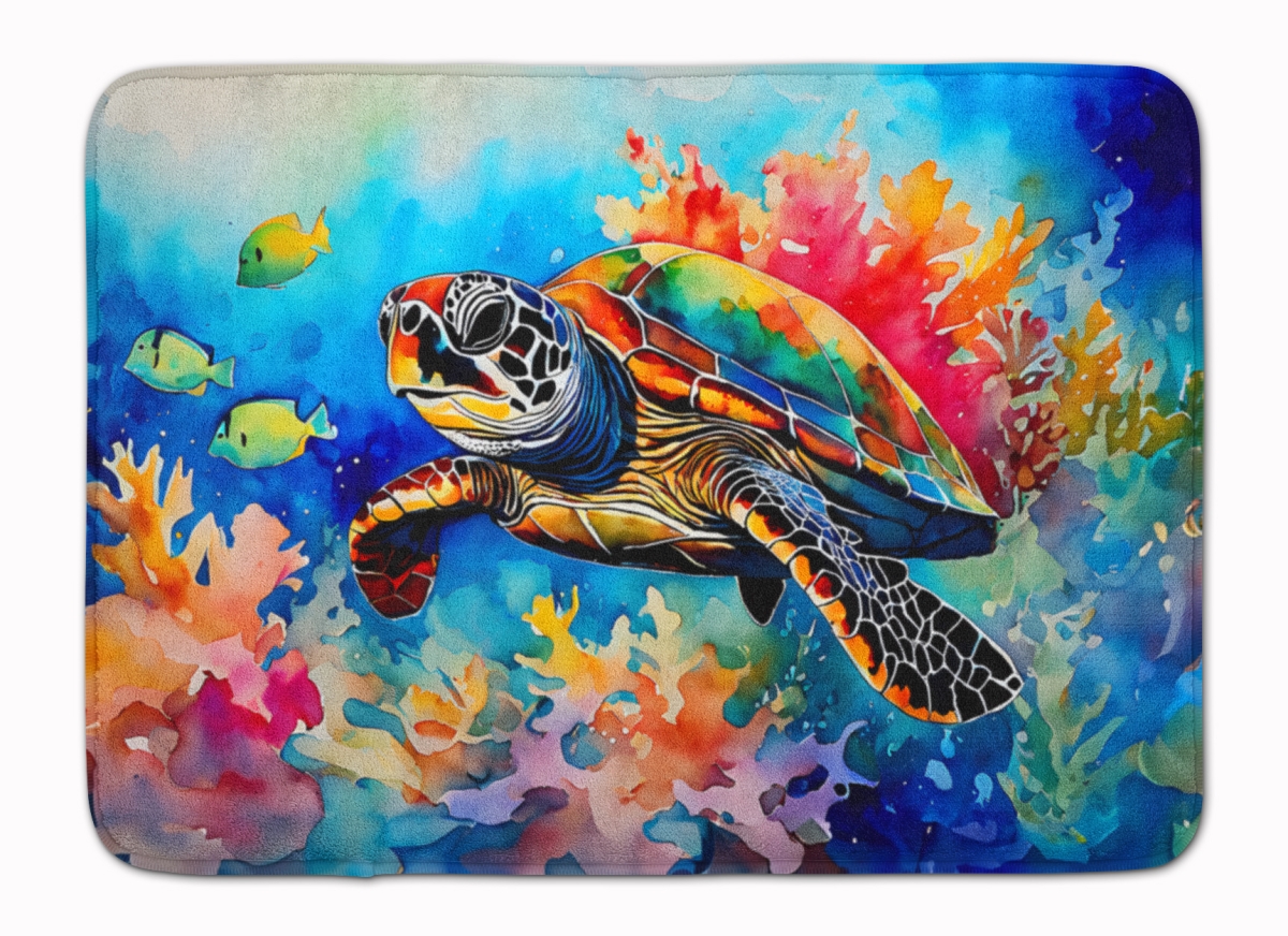 DAC2807RUG 19 x 27 in. Loggerhead Sea Turtle Memory Foam Kitchen Mat