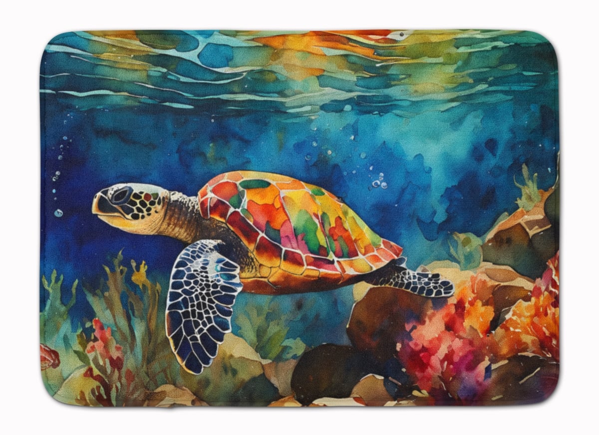 DAC2808RUG 19 x 27 in. Loggerhead Sea Turtle Memory Foam Kitchen Mat