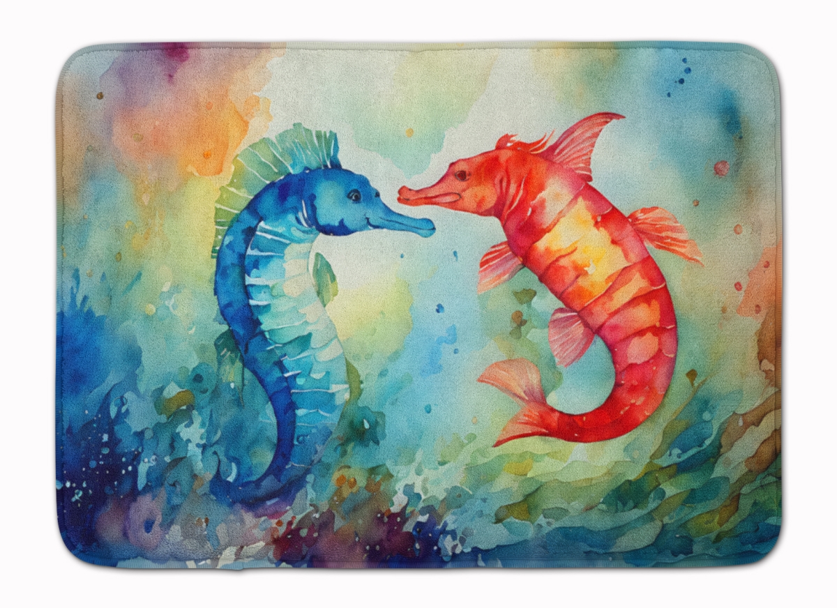 DAC2822RUG 19 x 27 in. Seahorses Memory Foam Kitchen Mat