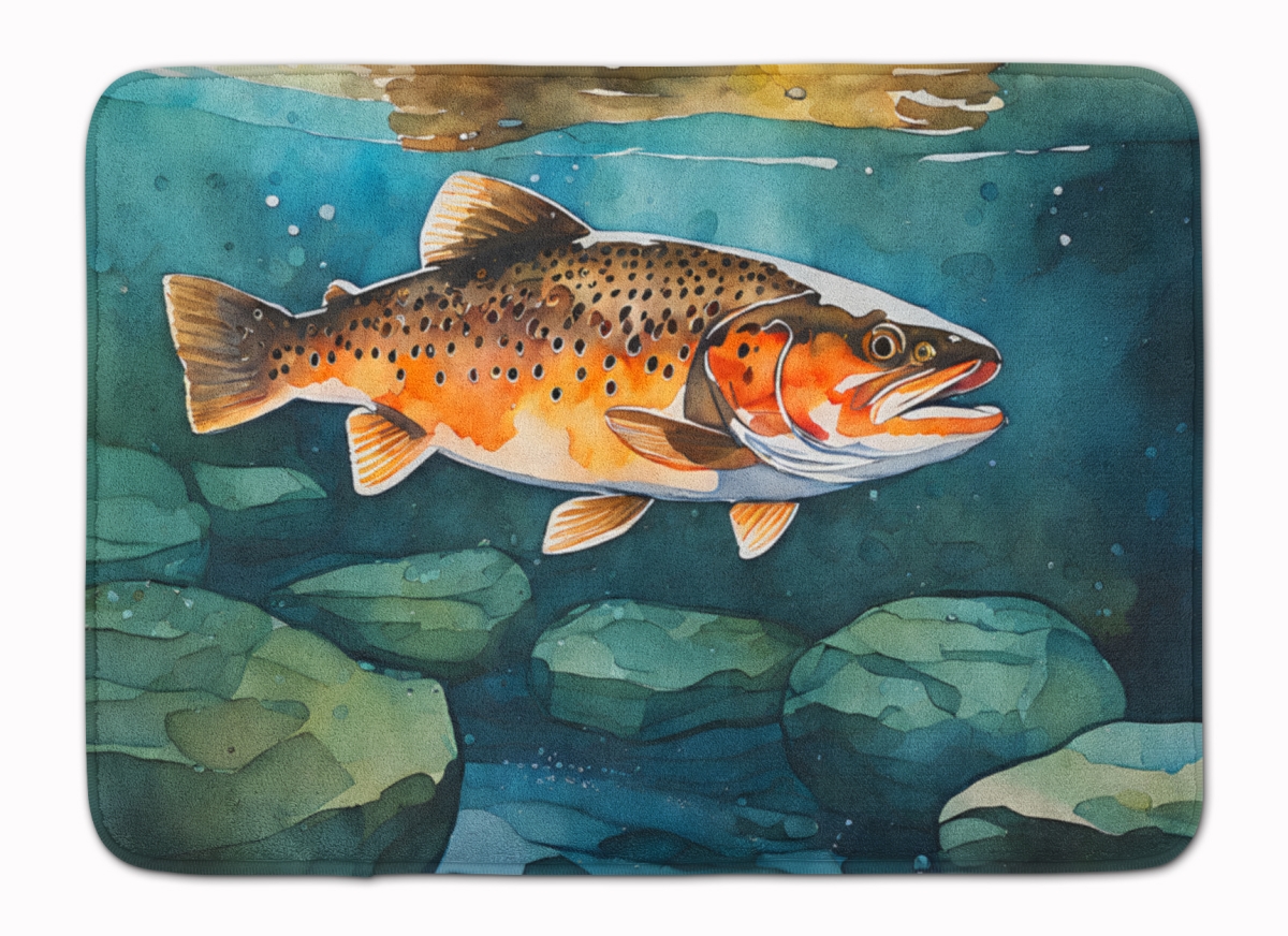 DAC2778RUG 19 x 27 in. Brown Trout Memory Foam Kitchen Mat
