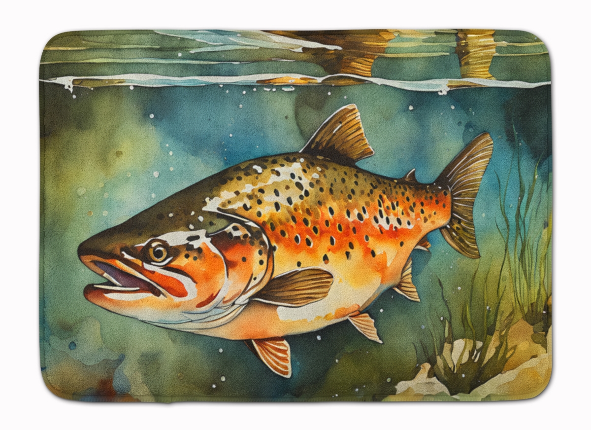 DAC2780RUG 19 x 27 in. Brown Trout Memory Foam Kitchen Mat