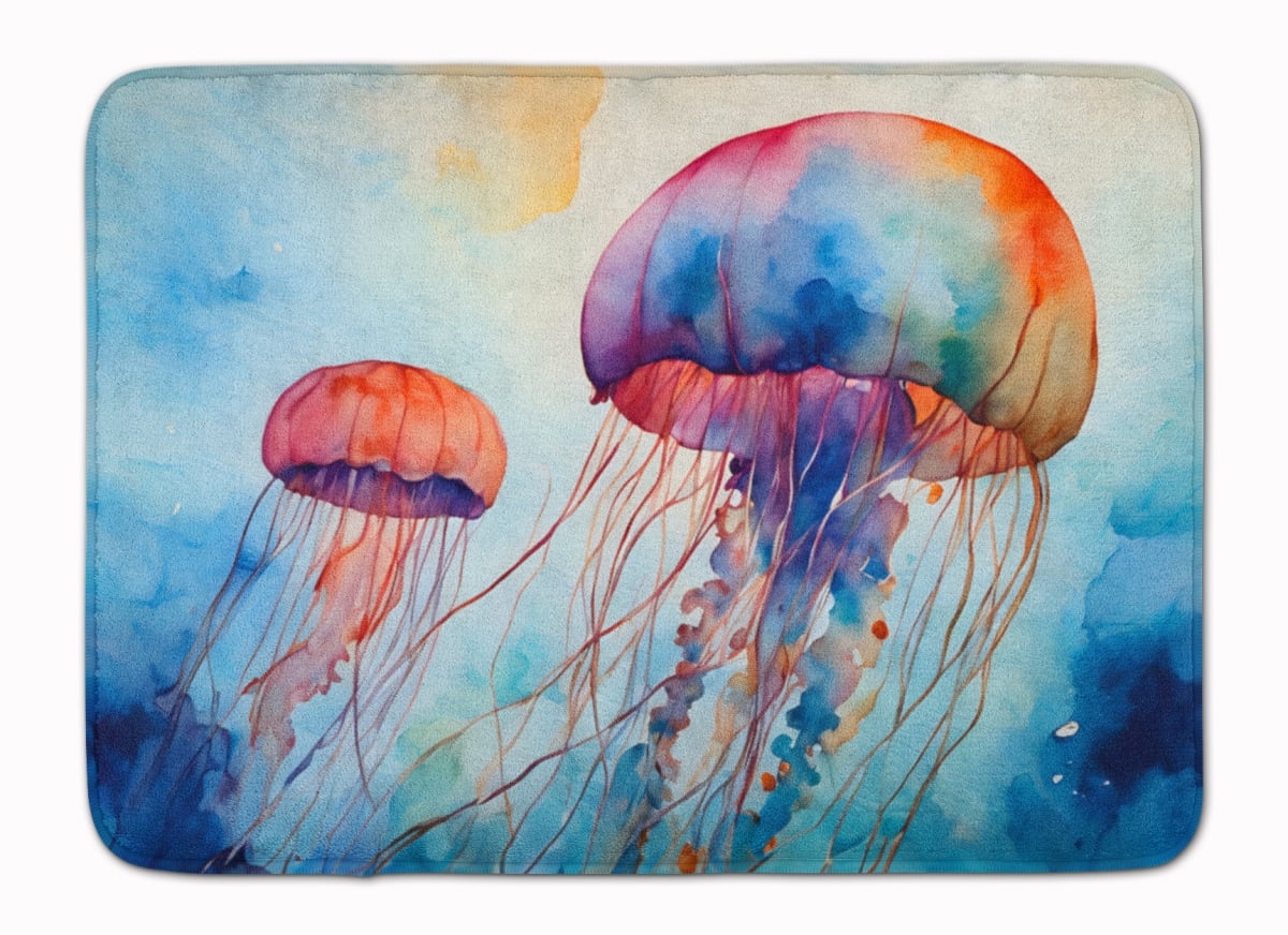 DAC2789RUG 19 x 27 in. Jellyfish Memory Foam Kitchen Mat
