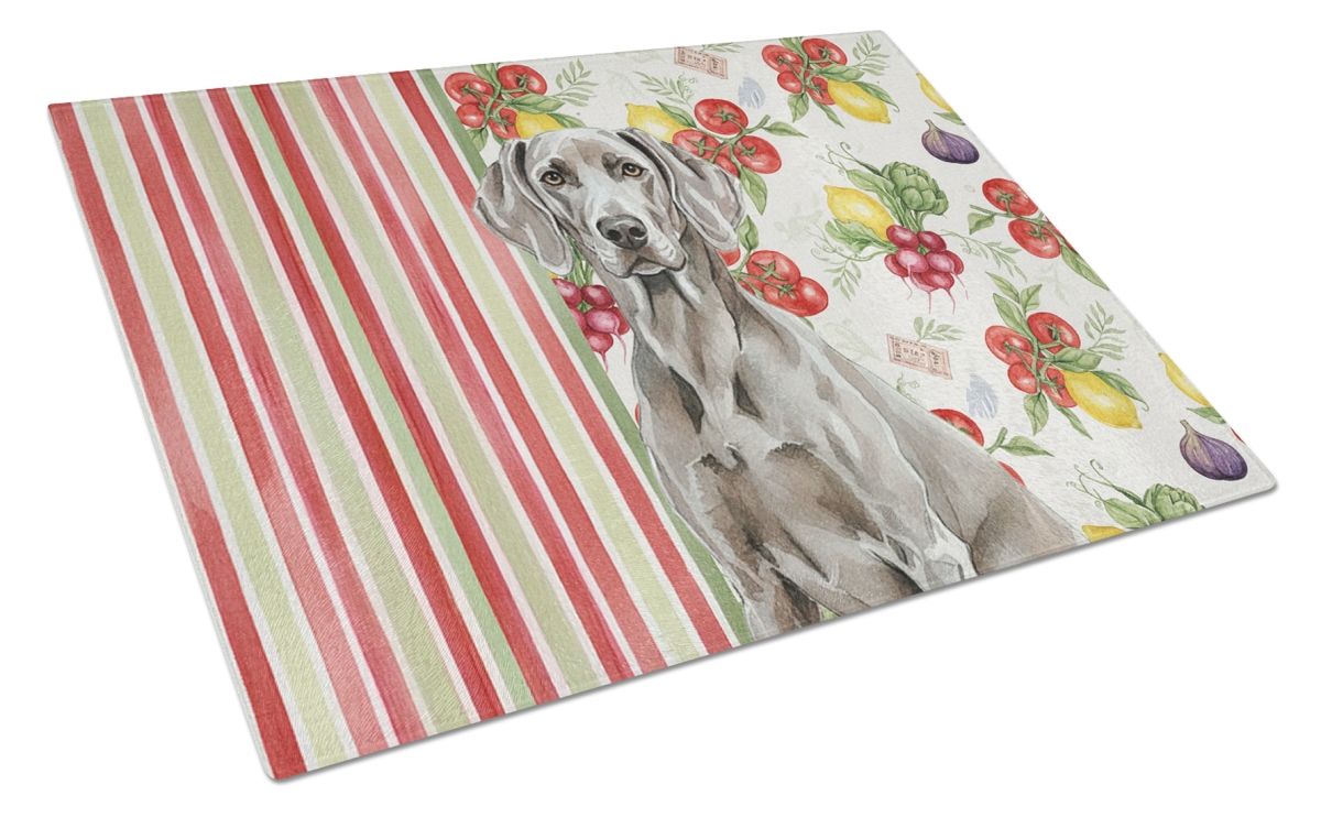 Picture of Carolines Treasures WDK8447LCB 11.25 x 15.25 in. Weimaraner Vegetables Glass Cutting Board