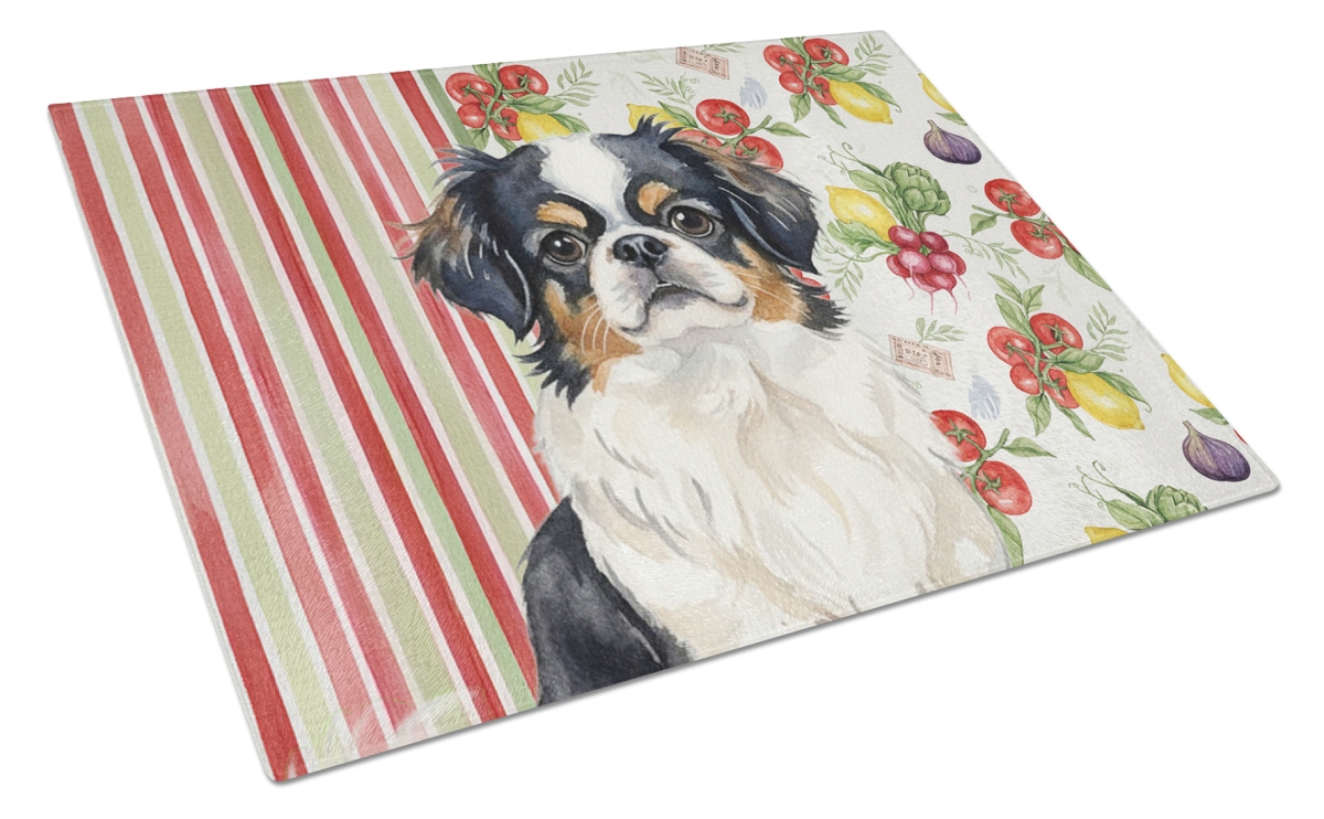Picture of Carolines Treasures WDK8287LCB 11.25 x 15.25 in. Tricolor Japanese Chin Vegetables Glass Cutting Board