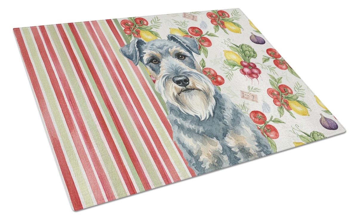 Picture of Carolines Treasures WDK8289LCB 11.25 x 15.25 in. Kerry Blue Terrier Vegetables Glass Cutting Board