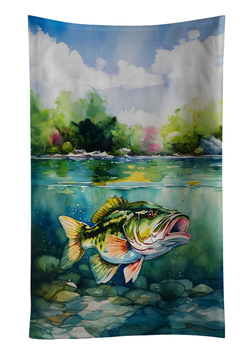 DAC2804KTWL 25 x 15 in. Largemouth Bass Kitchen Towel