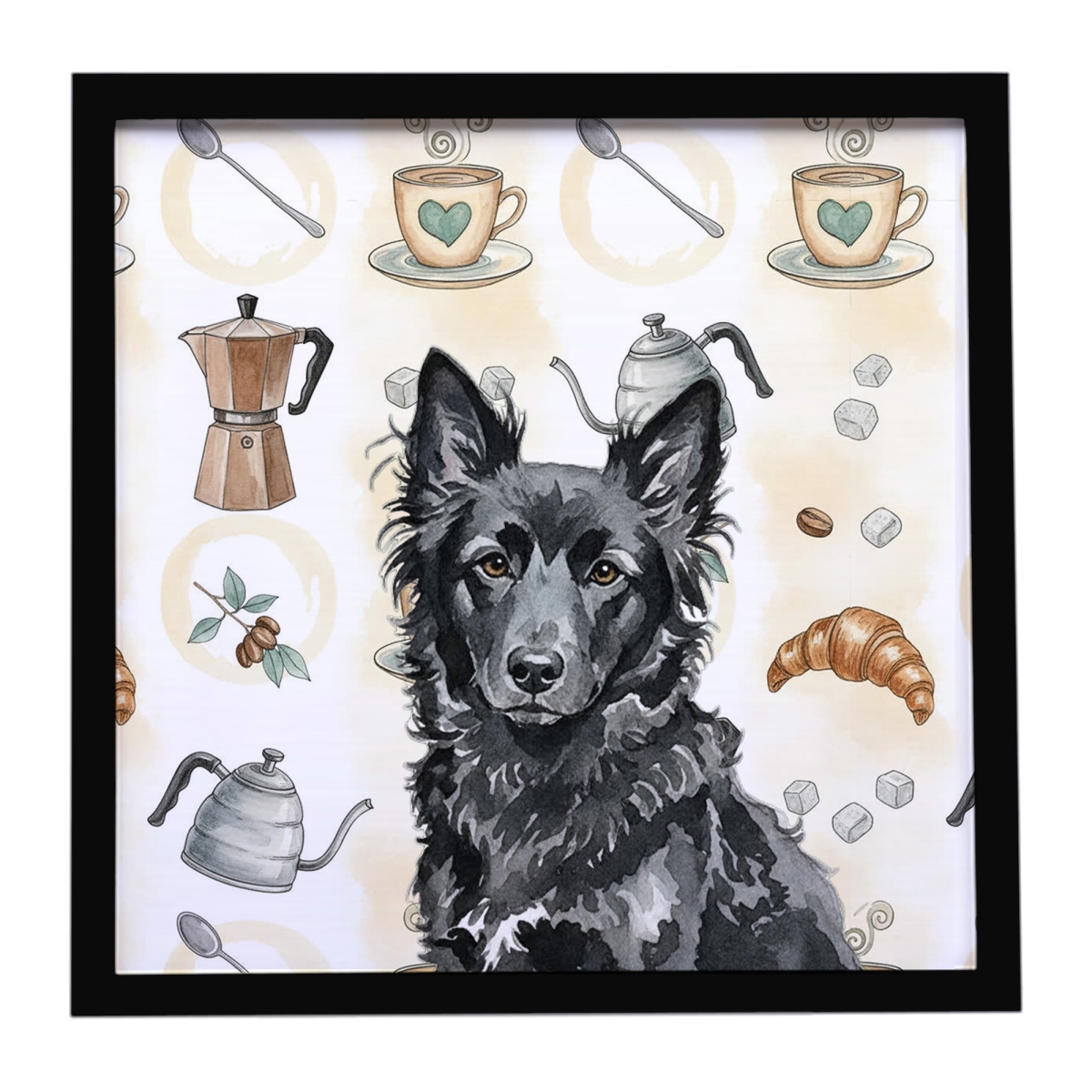 WDK7520MFP88 8 x 8 in. Mudi Coffee Bar Framed Metal Print