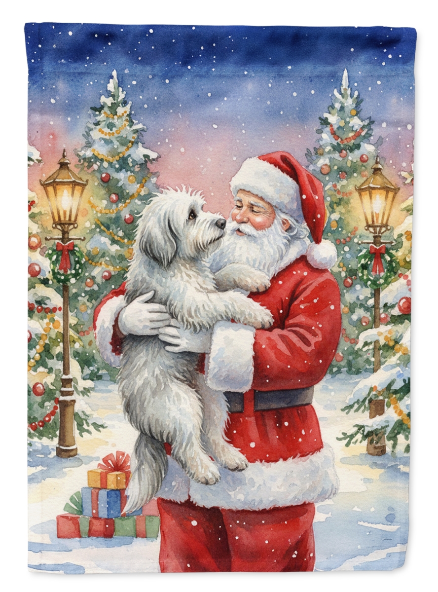 FNT1063GF 15.5 x 11.25 in. Old English Sheepdog with Santa Claus Garden Flag