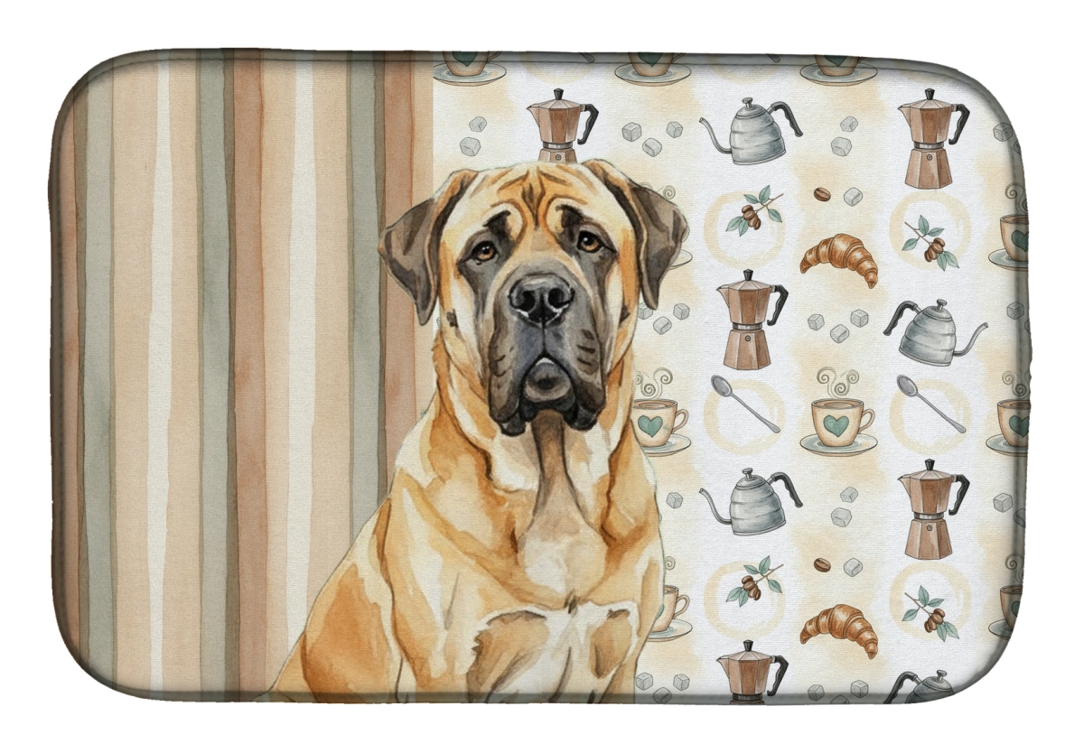 Picture of Carolines Treasures WDK7426DDM 21 x 14 in. Fawn English Mastiff Coffee Bar Dish Drying Mat