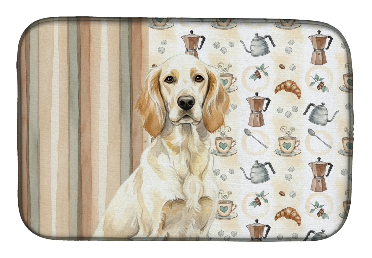 Picture of Carolines Treasures WDK7428DDM 21 x 14 in. Lemon Belton English Setter Coffee Bar Dish Drying Mat