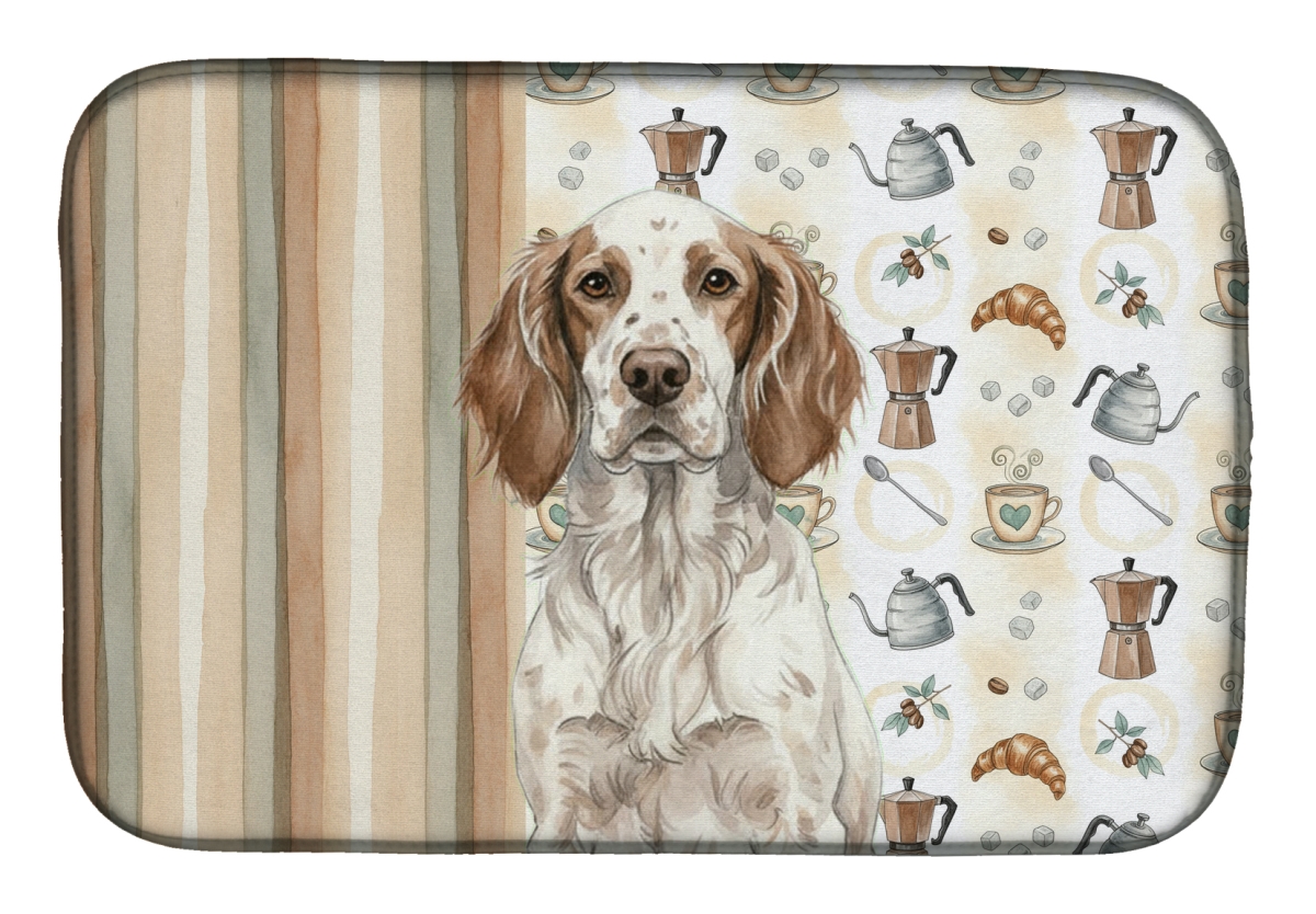 Picture of Carolines Treasures WDK7429DDM 21 x 14 in. Liver Belton English Setter Coffee Bar Dish Drying Mat