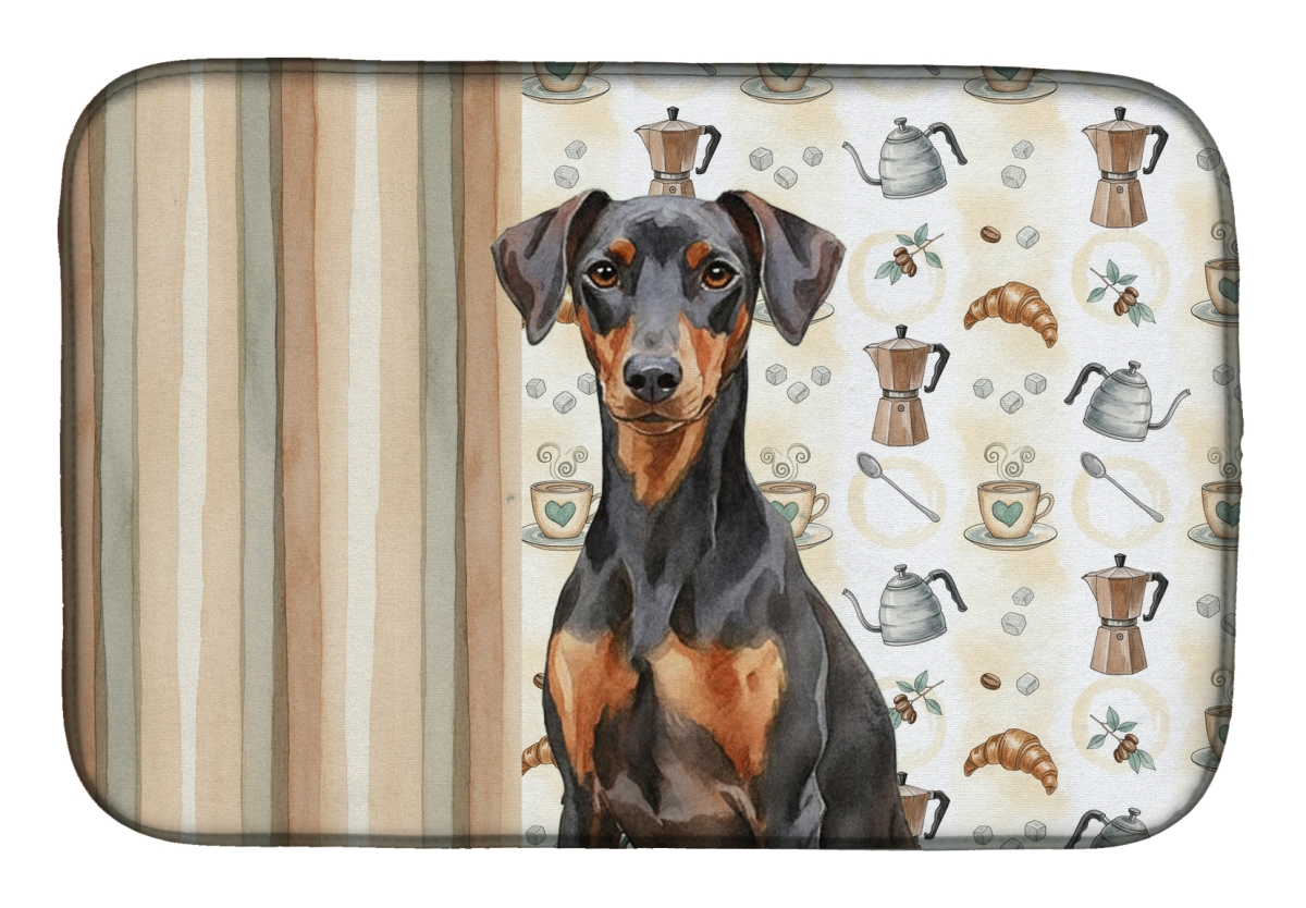 Picture of Carolines Treasures WDK7442DDM 21 x 14 in. German Pinscher Coffee Bar Dish Drying Mat