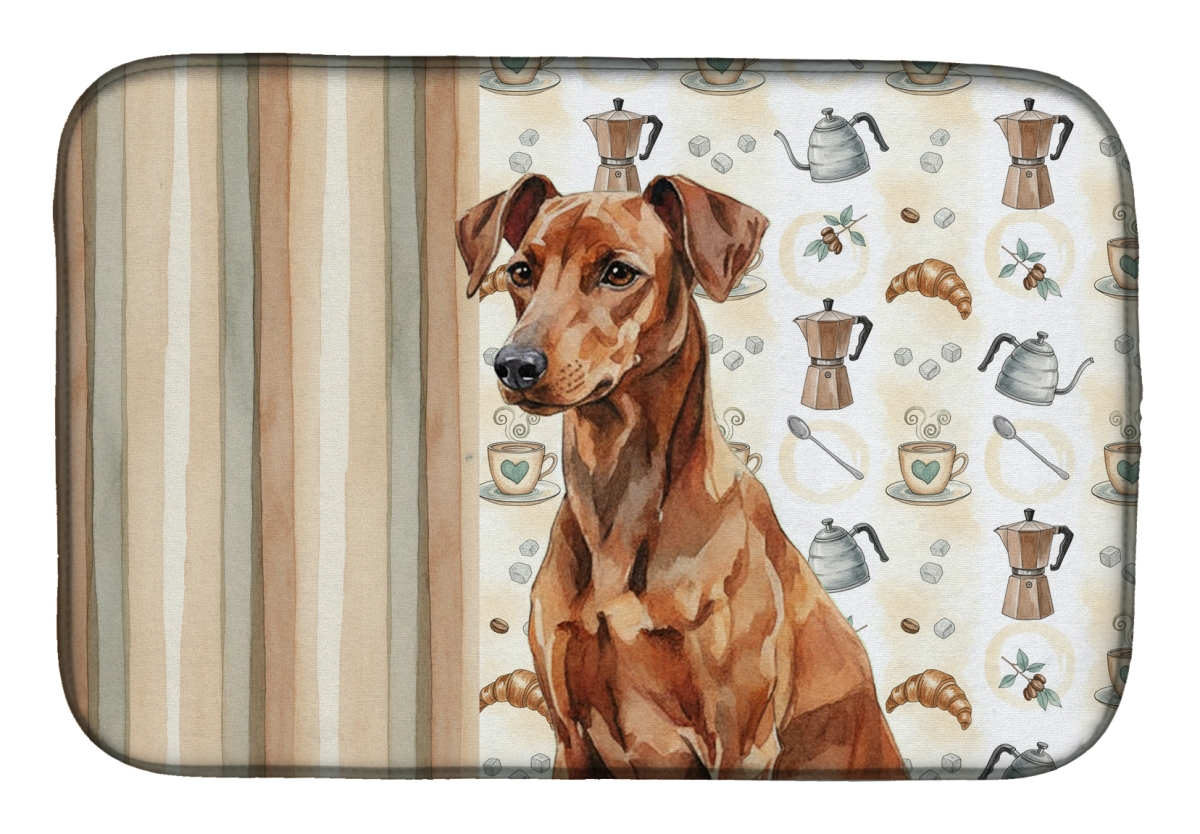 Picture of Carolines Treasures WDK7443DDM 21 x 14 in. Red German Pinscher Coffee Bar Dish Drying Mat