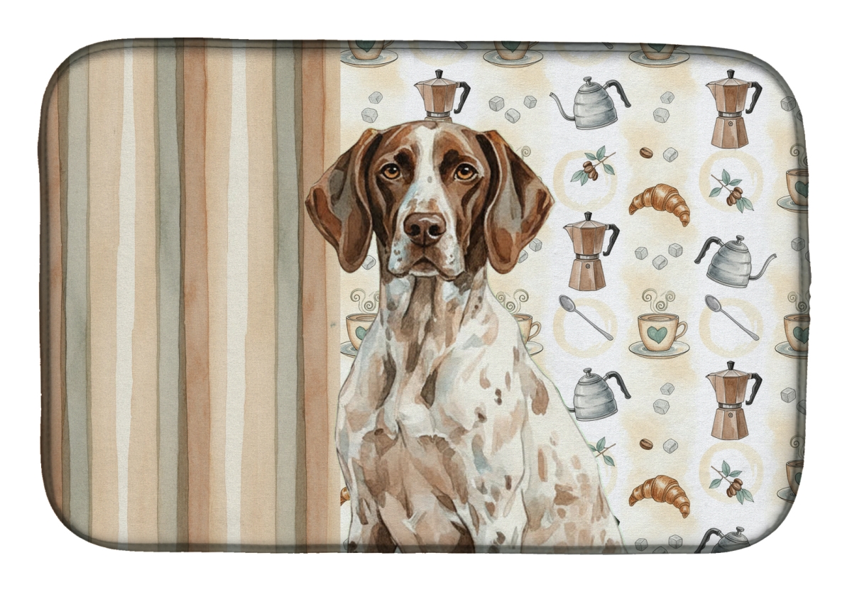 Picture of Carolines Treasures WDK7448DDM 21 x 14 in. German Shorthaired Pointer Coffee Bar Dish Drying Mat