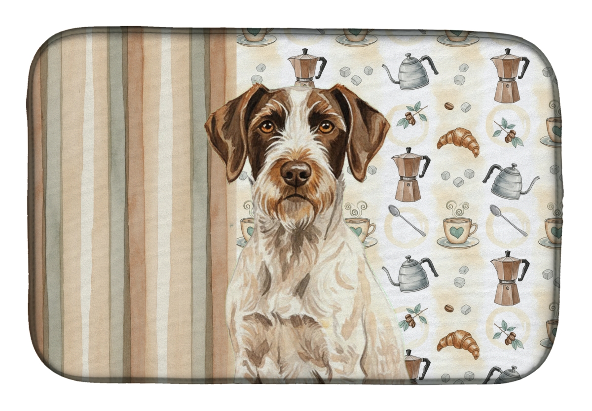 Picture of Carolines Treasures WDK7449DDM 21 x 14 in. Liver & White German Wirehaired Pointer Coffee Bar Dish Drying Mat