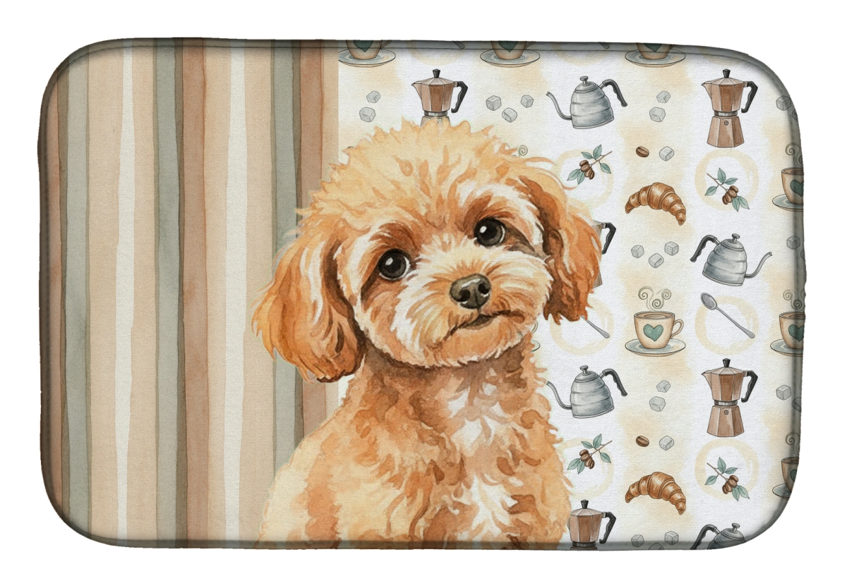 Picture of Carolines Treasures WDK7572DDM 21 x 14 in. Toy Apricot Poodle Coffee Bar Dish Drying Mat