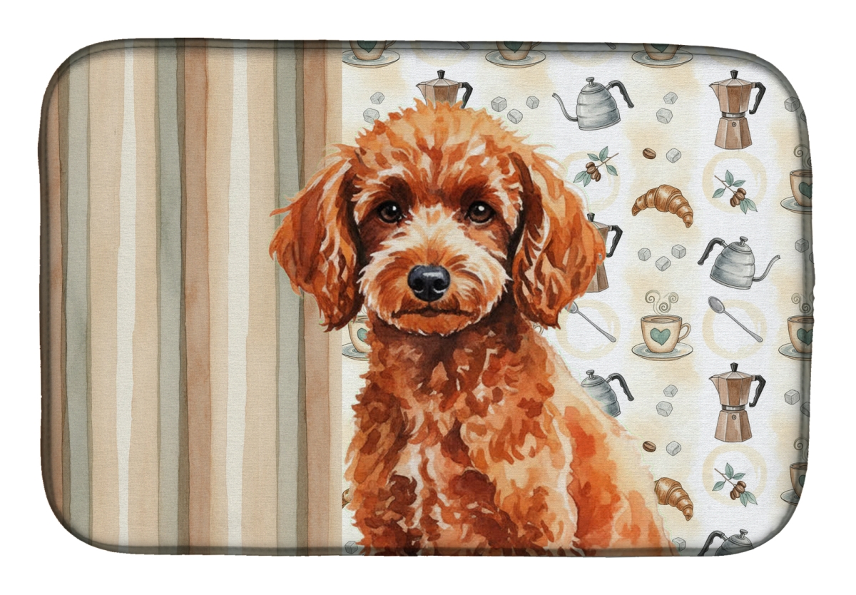 Picture of Carolines Treasures WDK7575DDM 21 x 14 in. Toy Red Poodle Coffee Bar Dish Drying Mat