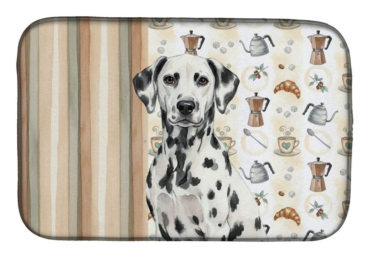 Picture of Carolines Treasures WDK7404DDM 21 x 14 in. Dalmatian Coffee Bar Dish Drying Mat