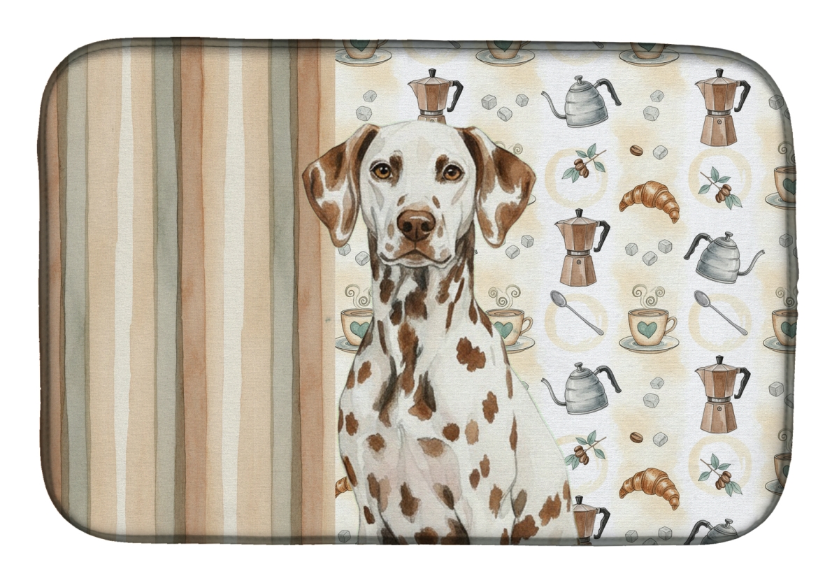 Picture of Carolines Treasures WDK7405DDM 21 x 14 in. Liver Dalmatian Coffee Bar Dish Drying Mat
