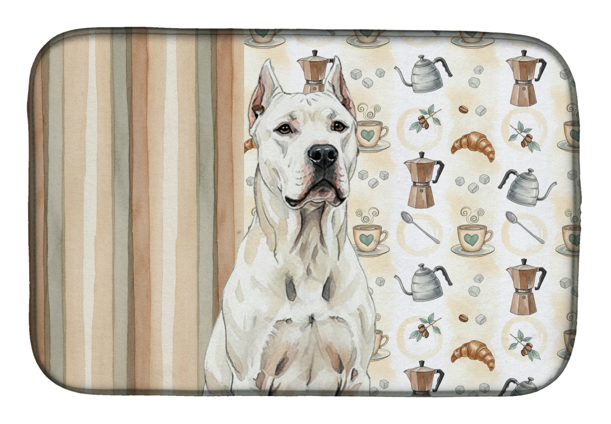Picture of Carolines Treasures WDK7410DDM 21 x 14 in. Dogo Argentino Coffee Bar Dish Drying Mat