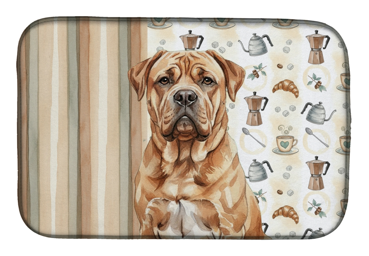 Picture of Carolines Treasures WDK7411DDM 21 x 14 in. Dogue De Bordeaux Coffee Bar Dish Drying Mat