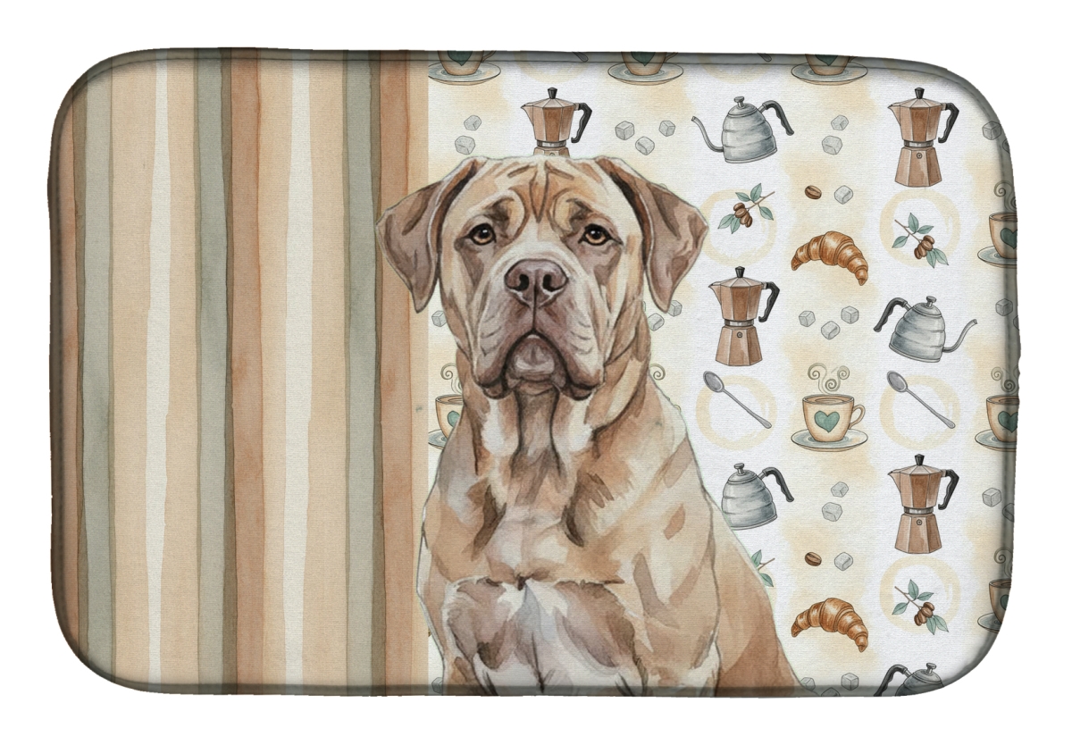Picture of Carolines Treasures WDK7412DDM 21 x 14 in. Isabella Dogue De Bordeaux Coffee Bar Dish Drying Mat
