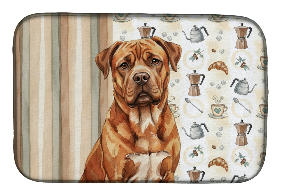 Picture of Carolines Treasures WDK7413DDM 21 x 14 in. Mahogany Dogue De Bordeaux Coffee Bar Dish Drying Mat