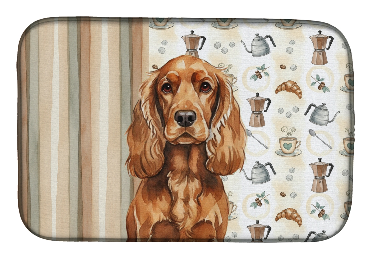 Picture of Carolines Treasures WDK7423DDM 21 x 14 in. Red English Cocker Spaniel Coffee Bar Dish Drying Mat