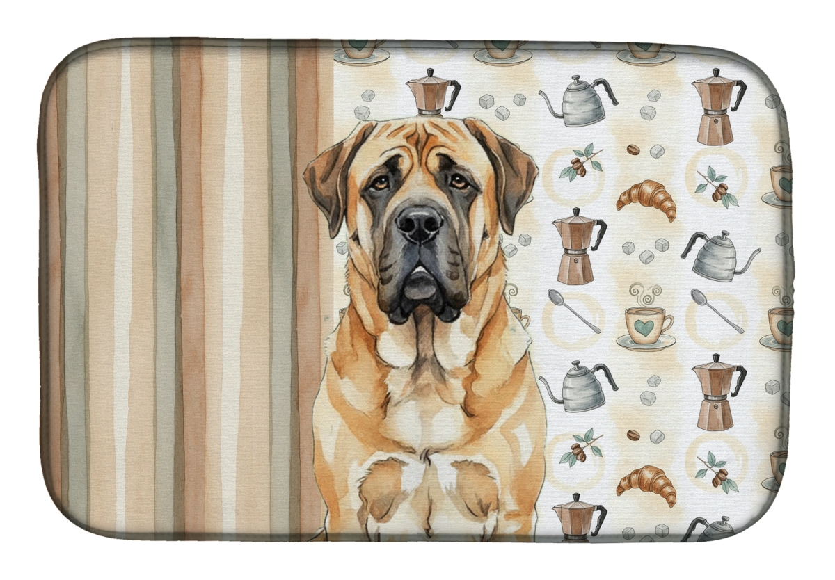 Picture of Carolines Treasures WDK7424DDM 21 x 14 in. Apricot English Mastiff Coffee Bar Dish Drying Mat