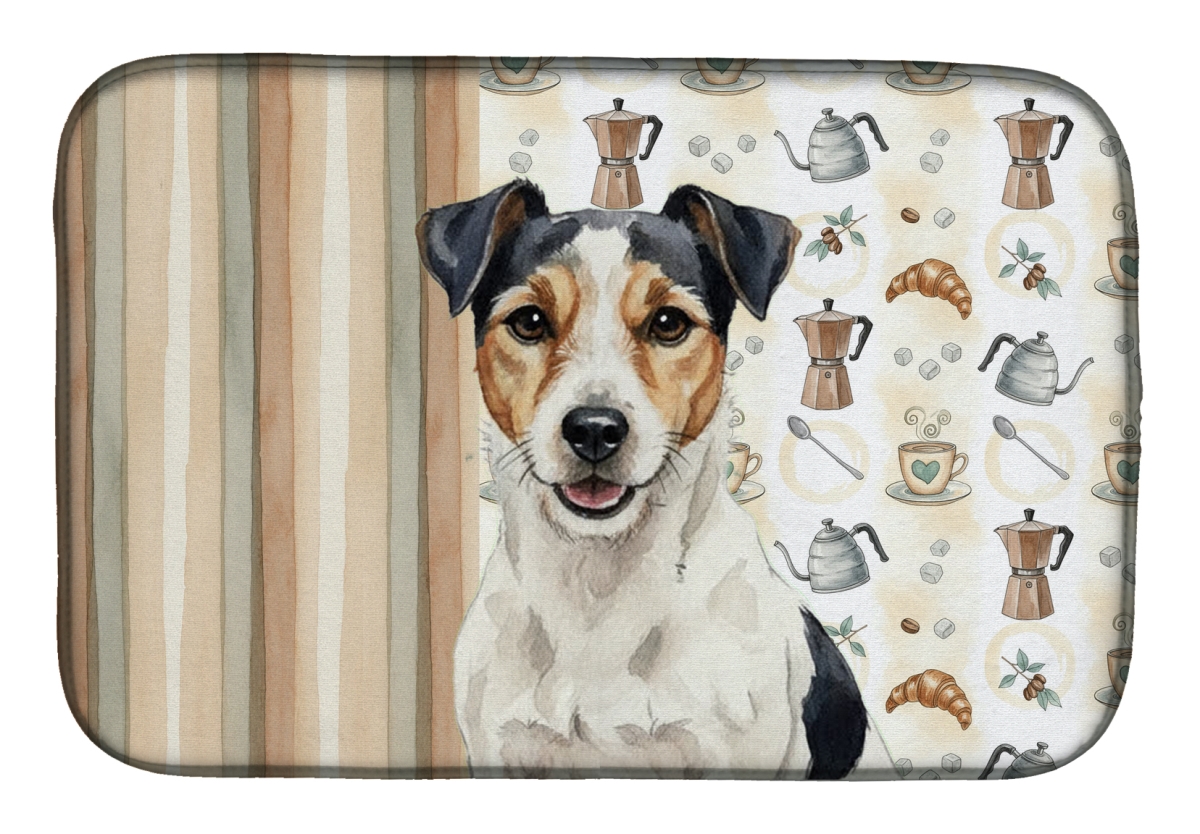 Picture of Carolines Treasures WDK7546DDM 21 x 14 in. Parson Russell Terrier Coffee Bar Dish Drying Mat