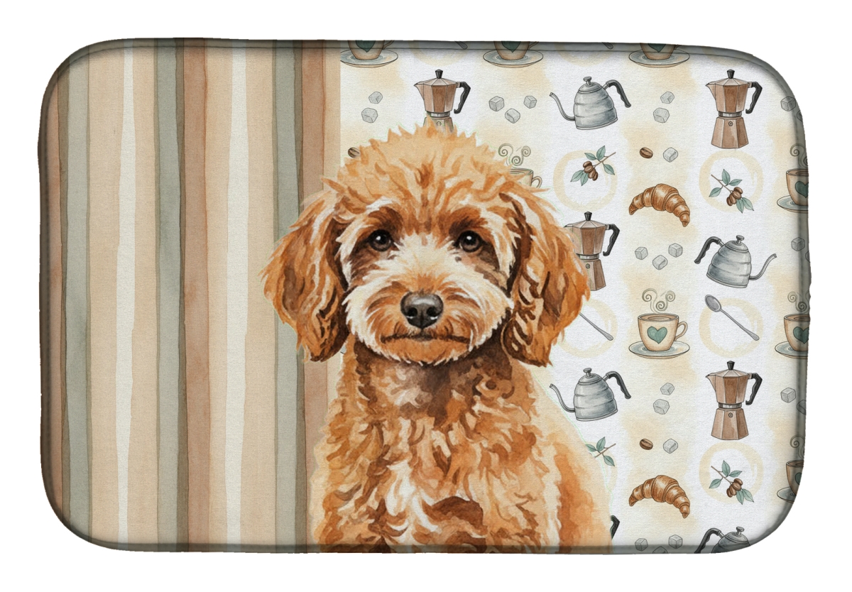 Picture of Carolines Treasures WDK7563DDM 21 x 14 in. Miniature Apricot Poodle Coffee Bar Dish Drying Mat