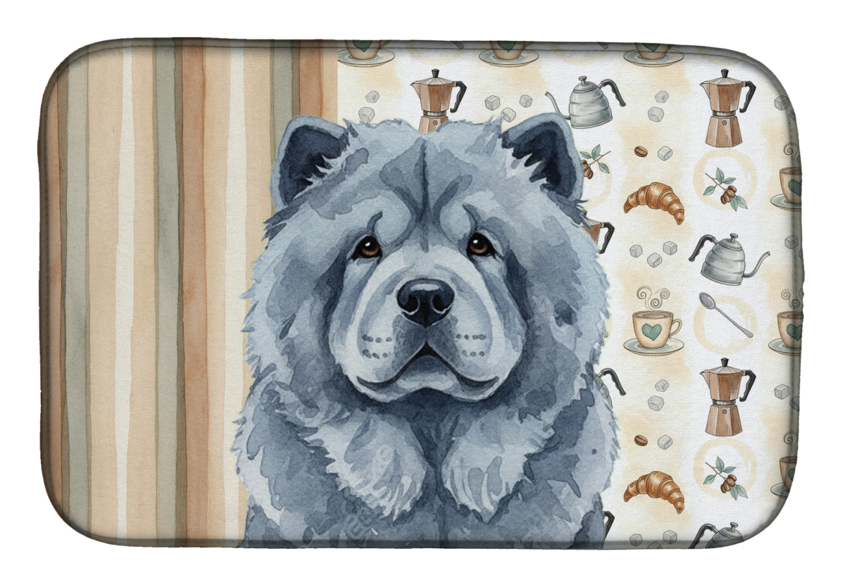 Picture of Carolines Treasures WDK7378DDM 21 x 14 in. Blue Chow Chow Coffee Bar Dish Drying Mat