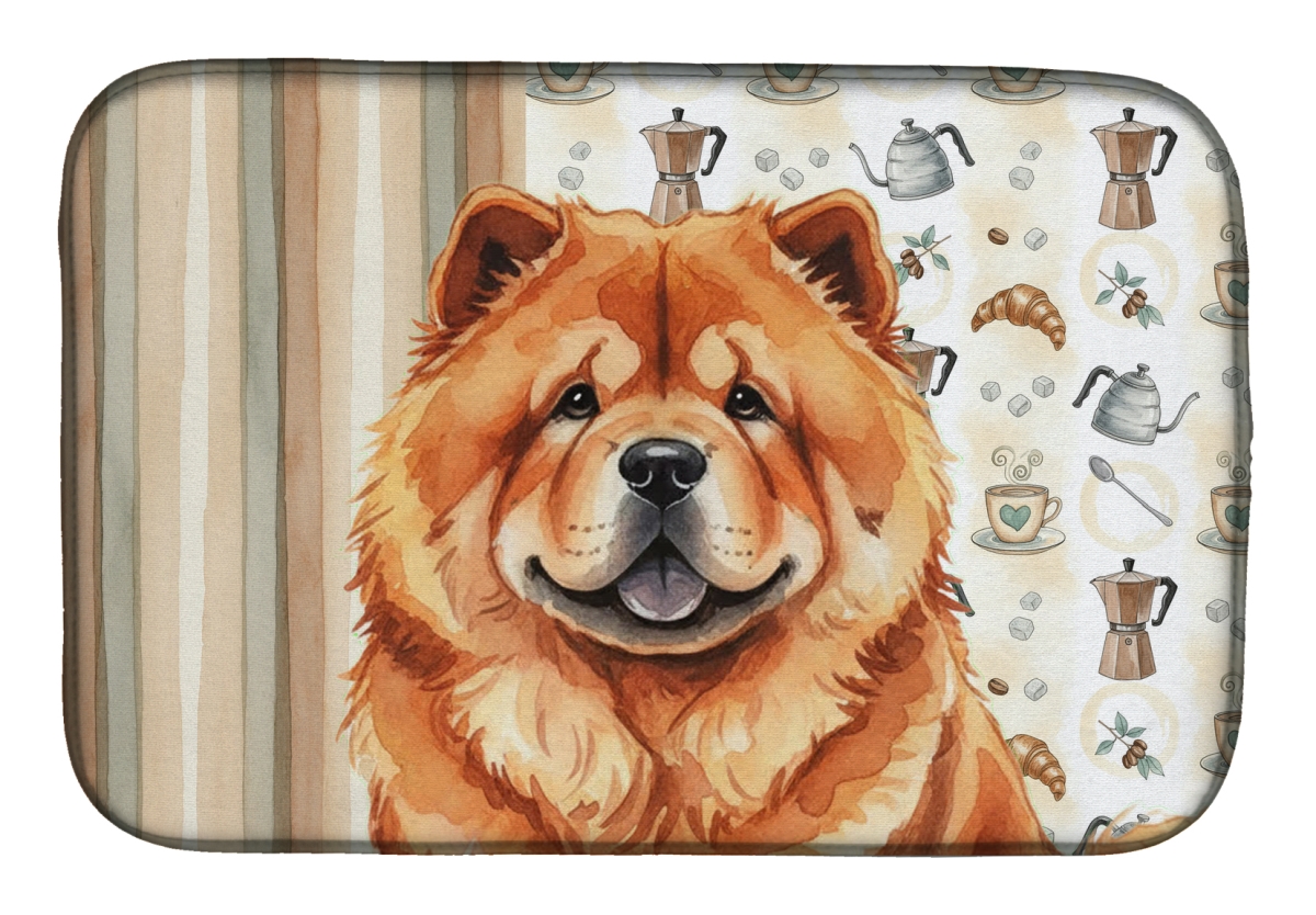 Picture of Carolines Treasures WDK7380DDM 21 x 14 in. Red Chow Chow Coffee Bar Dish Drying Mat
