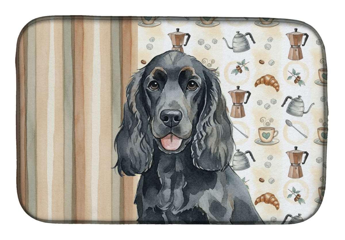 Picture of Carolines Treasures WDK7381DDM 21 x 14 in. Black Cocker Spaniel Coffee Bar Dish Drying Mat