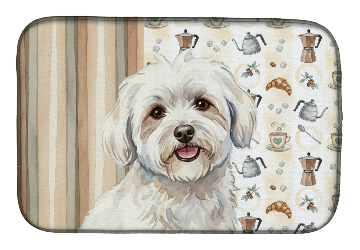 Picture of Carolines Treasures WDK7389DDM 21 x 14 in. Coton De Tulear Coffee Bar Dish Drying Mat