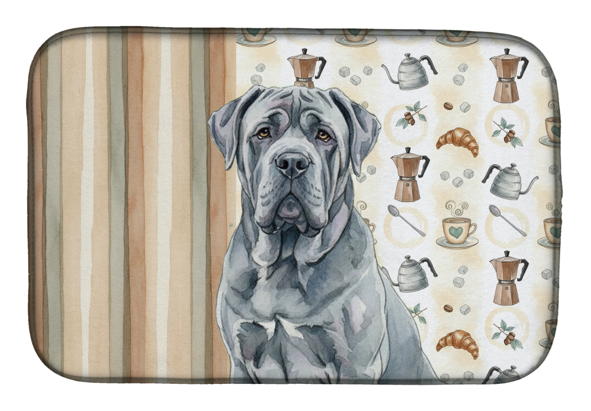 Picture of Carolines Treasures WDK7522DDM 21 x 14 in. Blue Neapolitan Mastiff Coffee Bar Dish Drying Mat