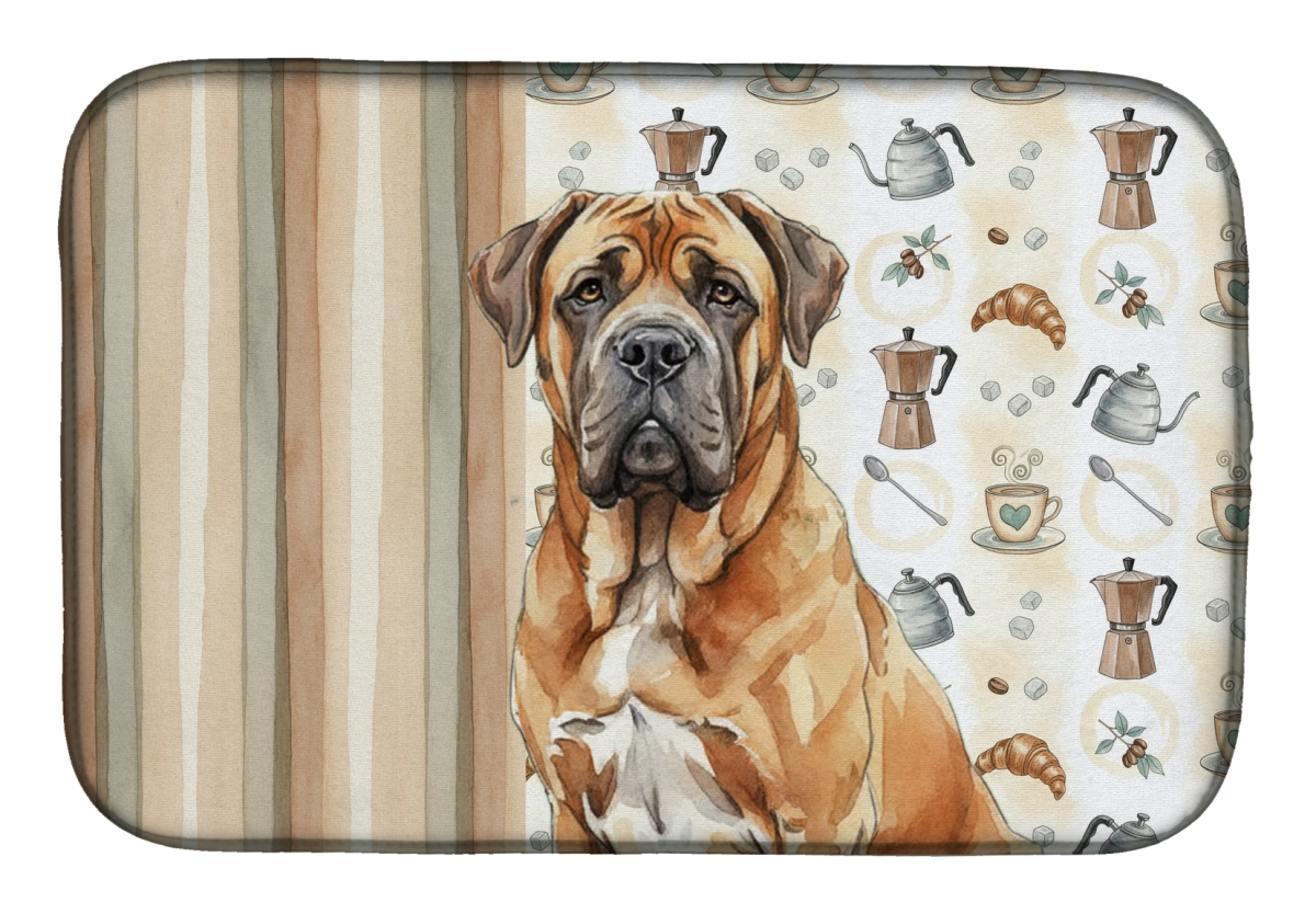 Picture of Carolines Treasures WDK7523DDM 21 x 14 in. Neapolitan Mastiff Coffee Bar Dish Drying Mat