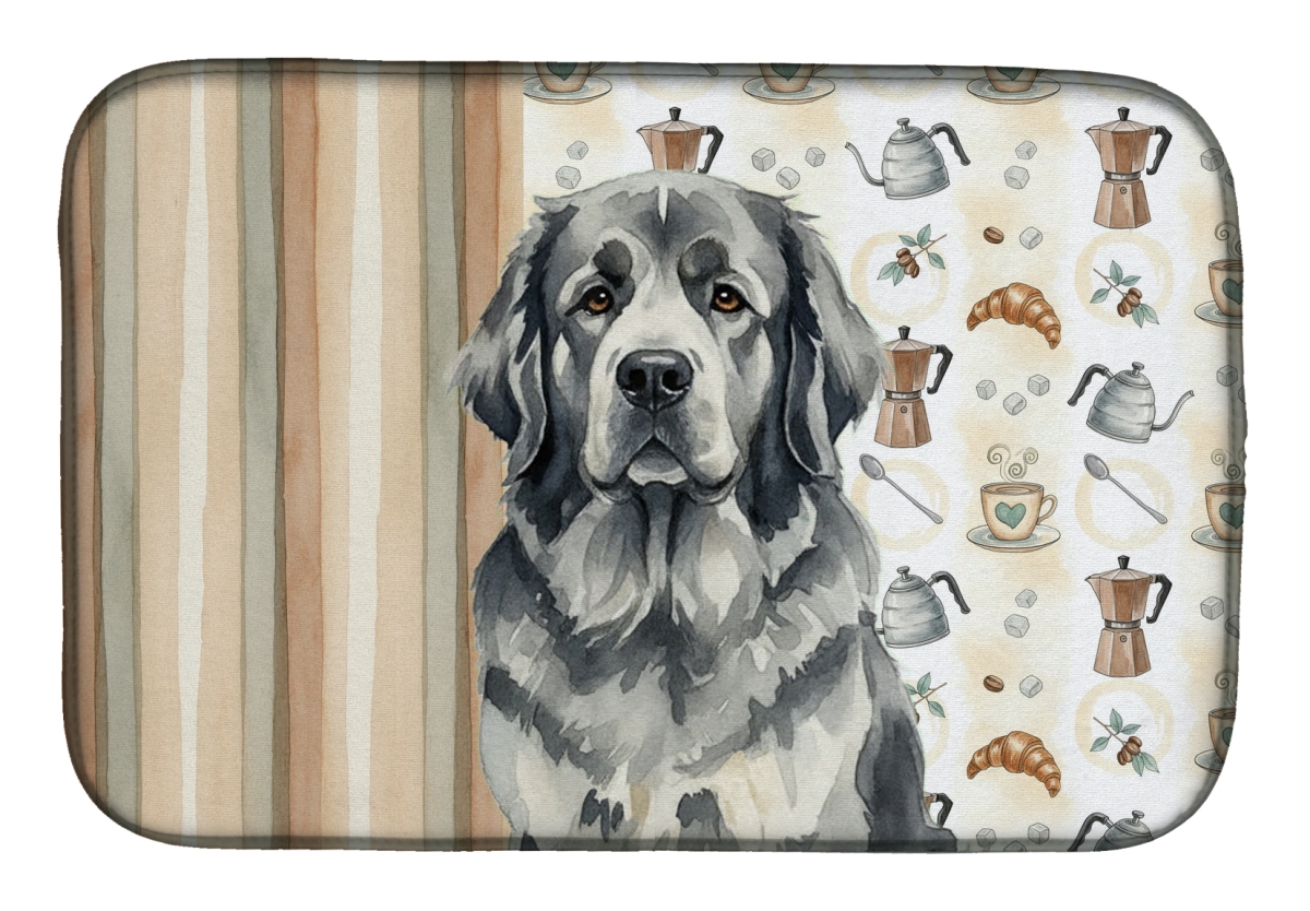 Picture of Carolines Treasures WDK7526DDM 21 x 14 in. Gray  foundland Coffee Bar Dish Drying Mat