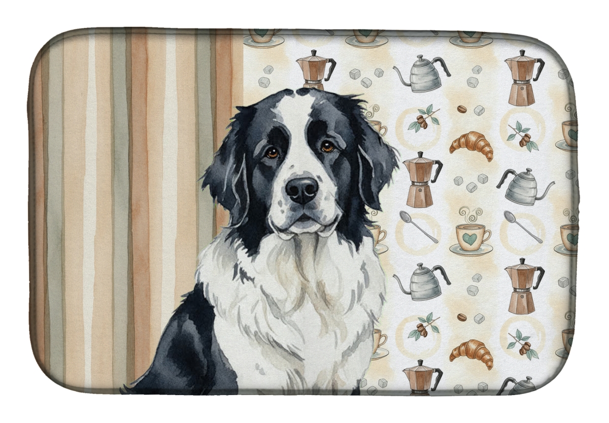 Picture of Carolines Treasures WDK7527DDM 21 x 14 in. Landseer  foundland Coffee Bar Dish Drying Mat
