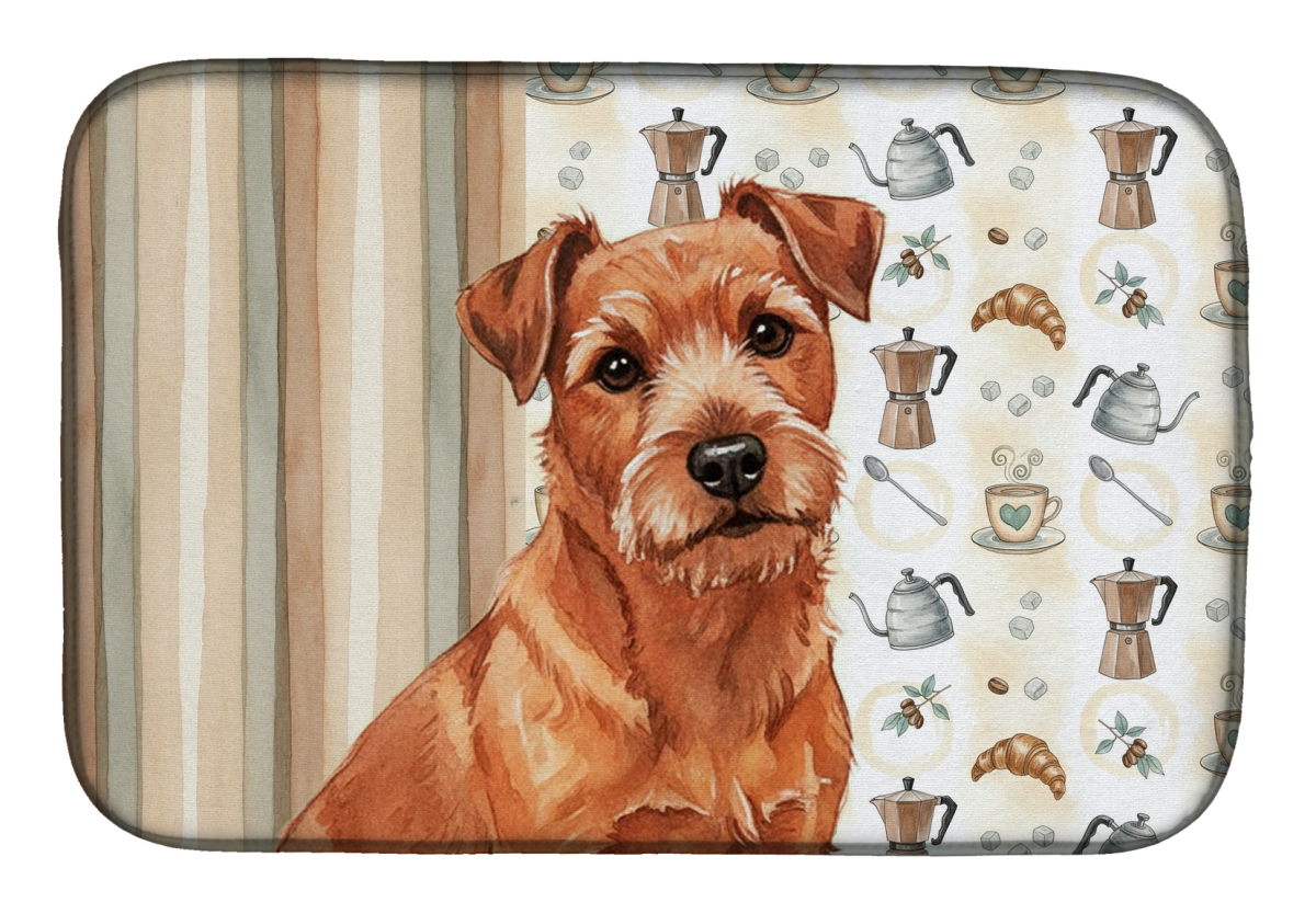 Picture of Carolines Treasures WDK7530DDM 21 x 14 in. Red Norfolk Terrier Coffee Bar Dish Drying Mat