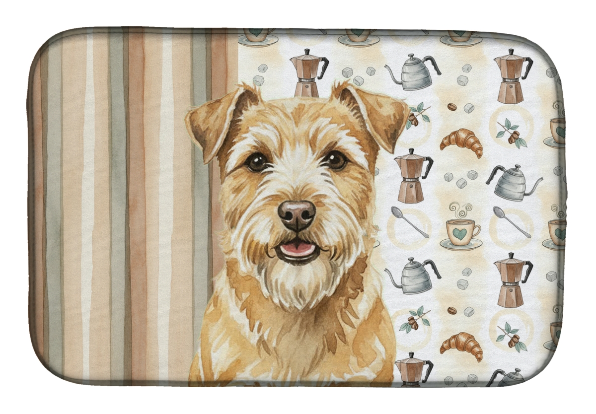 Picture of Carolines Treasures WDK7531DDM 21 x 14 in. Wheaten Norfolk Terrier Coffee Bar Dish Drying Mat