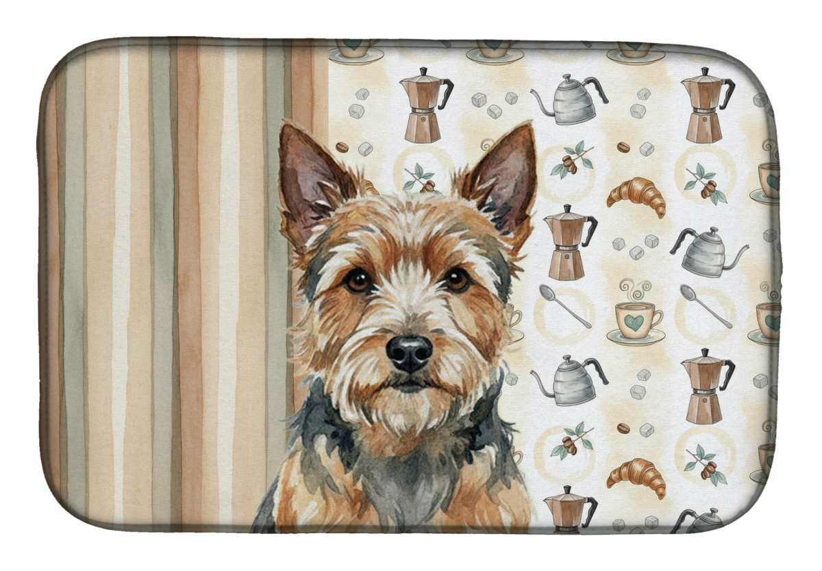 Picture of Carolines Treasures WDK7533DDM 21 x 14 in. Norwich Terrier Coffee Bar Dish Drying Mat