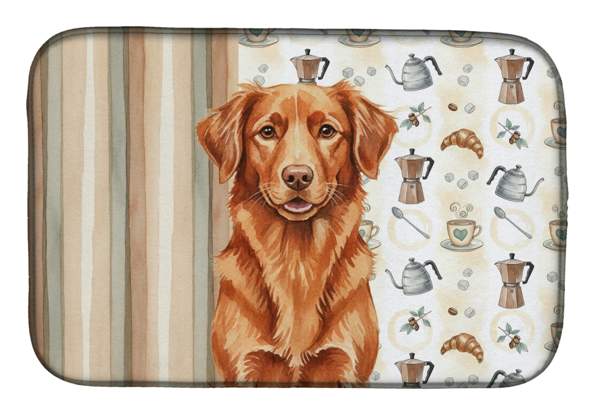 Picture of Carolines Treasures WDK7534DDM 21 x 14 in. Copper Nova Scotia Duck Tolling Retriever Coffee Bar Dish Drying Mat